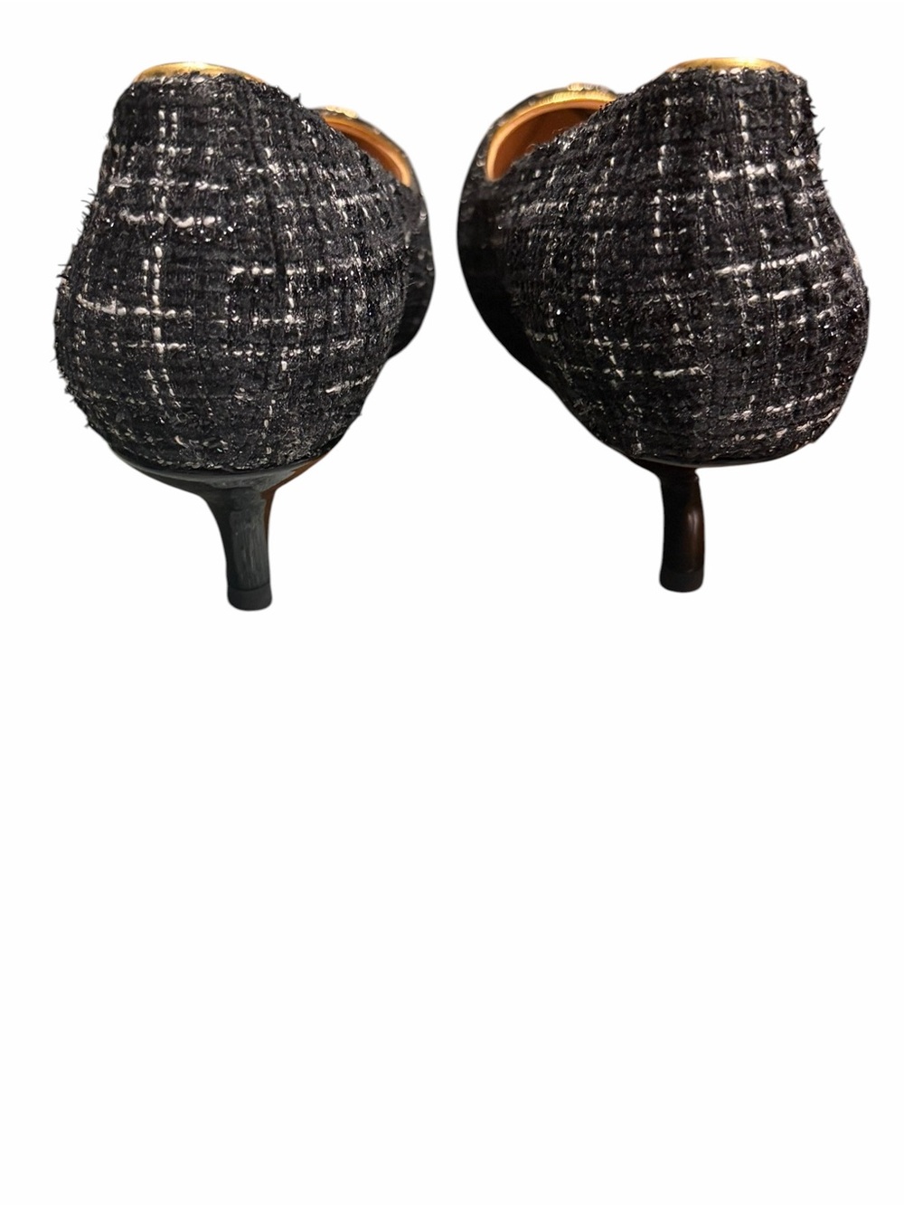 By Sheri Anne Mahoney Black Tweed Pointed-Toe Flats with Patent Cap - Picture 3 of 9